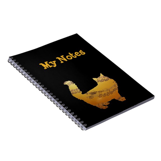 Meine Notizen, Schulbuch, Katze Lover Musical Note Notizblock (Rechte Seite)