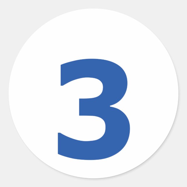 Meine Nummer ist 3! Runder Aufkleber (Vorderseite)