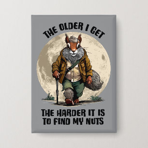 Meine Nüsse finden - lustiges Eichhörnchen Button