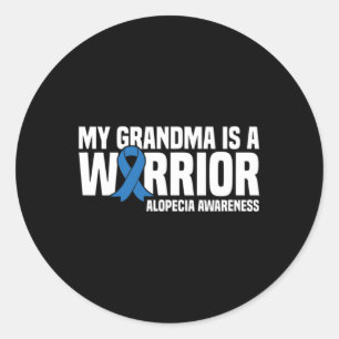 Meine Oma ist ein Warrior Blue Ribbon Alopecia Awa Runder Aufkleber