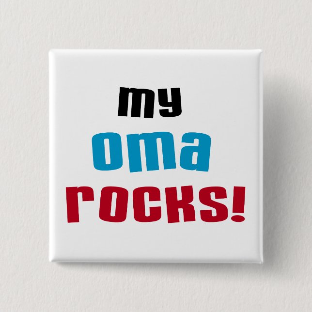 Meine Oma Rocks T - Shirt und Geschenke Button (Vorderseite)