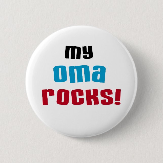 Meine Oma Rocks T - Shirt und Geschenke Button (Vorderseite)