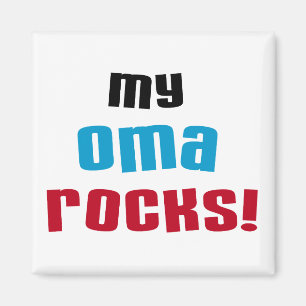Meine Oma Rocks T - Shirt und Geschenke Magnet