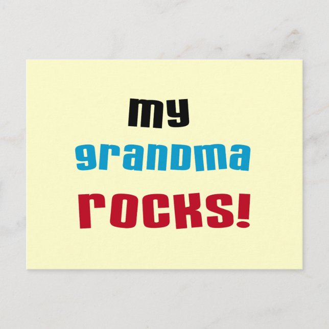 Meine Oma Rocks T - Shirt und Geschenke Postkarte (Vorderseite)
