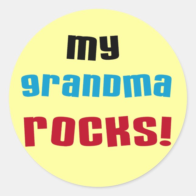 Meine Oma Rocks T - Shirt und Geschenke Runder Aufkleber (Vorderseite)
