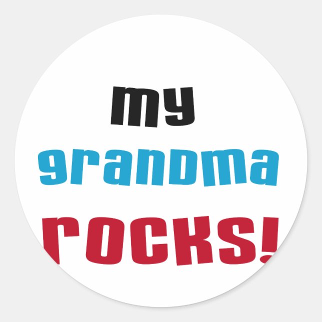 Meine Oma Rocks T - Shirt und Geschenke Runder Aufkleber (Vorderseite)
