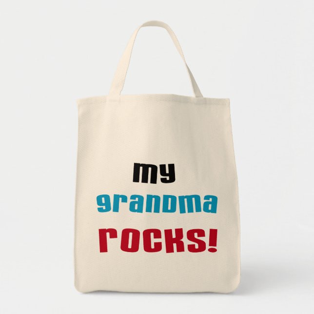 Meine Oma Rocks T - Shirt und Geschenke Tragetasche (Vorne)