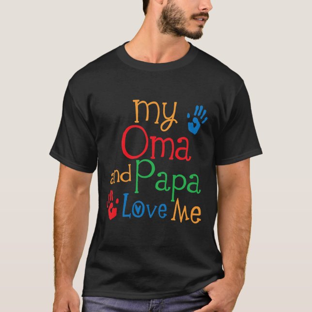 Meine Oma und Papa Liebe  T-Shirt (Vorderseite)