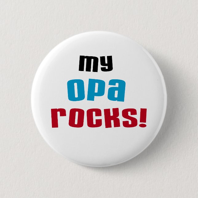 Meine Opa Rocks T - Shirt und Geschenke Button (Vorderseite)