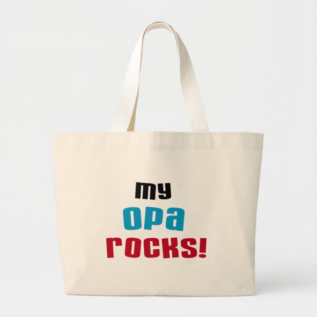 Meine Opa Rocks T - Shirt und Geschenke Jumbo Stoffbeutel (Vorne)