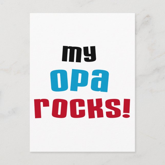 Meine Opa Rocks T - Shirt und Geschenke Postkarte (Vorderseite)