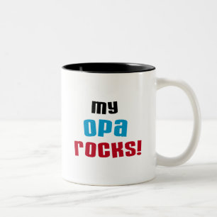 Meine Opa Rocks T - Shirt und Geschenke Zweifarbige Tasse