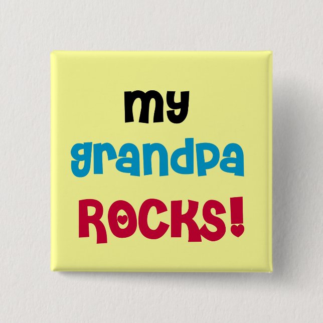 Meine Opa Rocks Tshirts und Geschenke Button (Vorderseite)