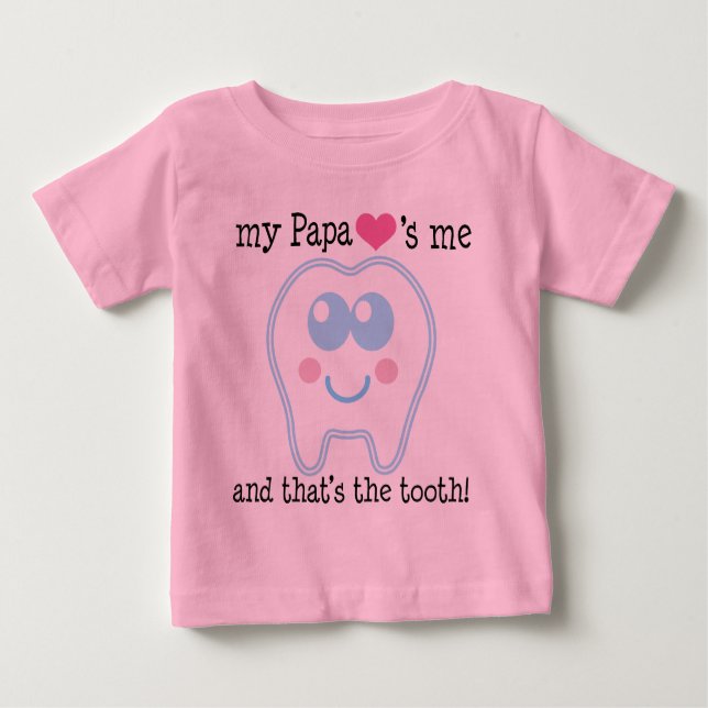 Meine Papa-Lieben ich Zahn Baby T-shirt (Vorderseite)