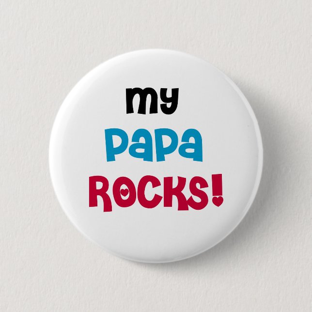 Meine Papa Rocks Tshirts und Geschenke Button (Vorderseite)