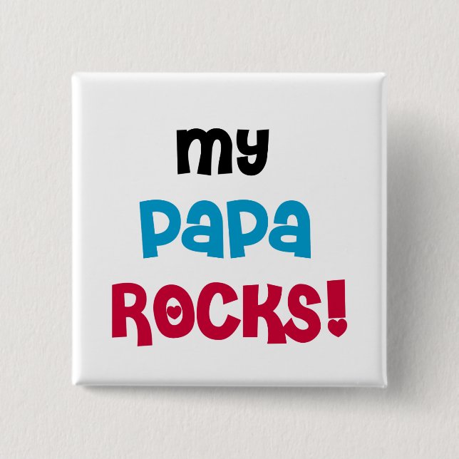 Meine Papa Rocks Tshirts und Geschenke Button (Vorderseite)