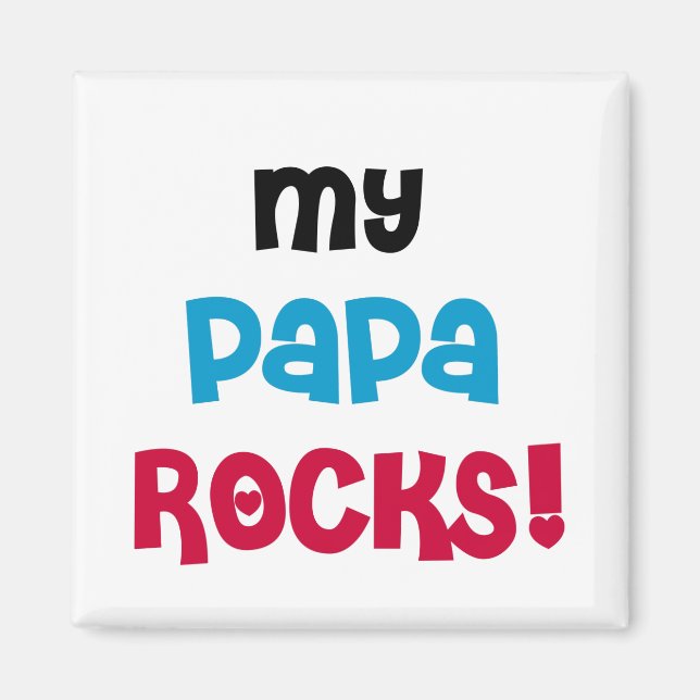 Meine Papa Rocks Tshirts und Geschenke Magnet (Vorne)