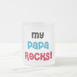 Meine Papa Rocks Tshirts und Geschenke Mattglastasse