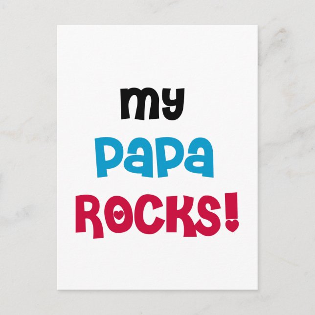 Meine Papa Rocks Tshirts und Geschenke Postkarte (Vorderseite)