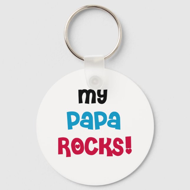 Meine Papa Rocks Tshirts und Geschenke Schlüsselanhänger (Vorderseite)