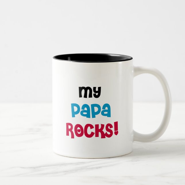 Meine Papa Rocks Tshirts und Geschenke Zweifarbige Tasse (Rechts)