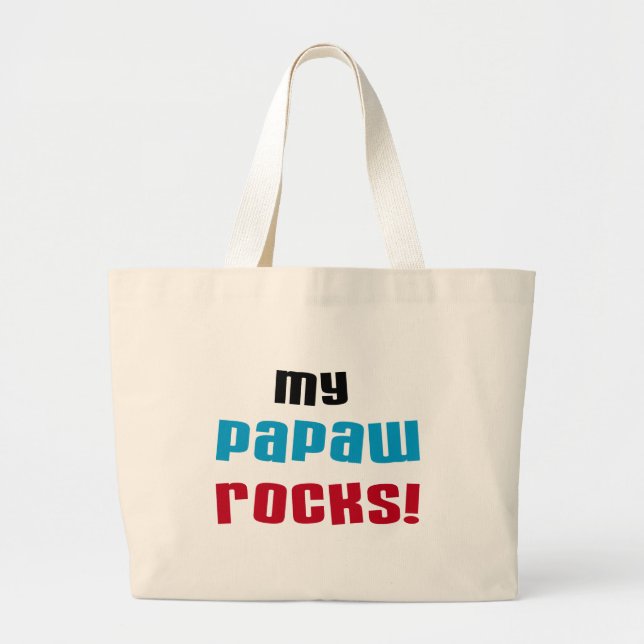 Meine Papaw Rocks T - Shirt und Geschenke Jumbo Stoffbeutel (Vorne)