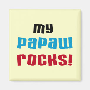 Meine Papaw Rocks T - Shirt und Geschenke Magnet