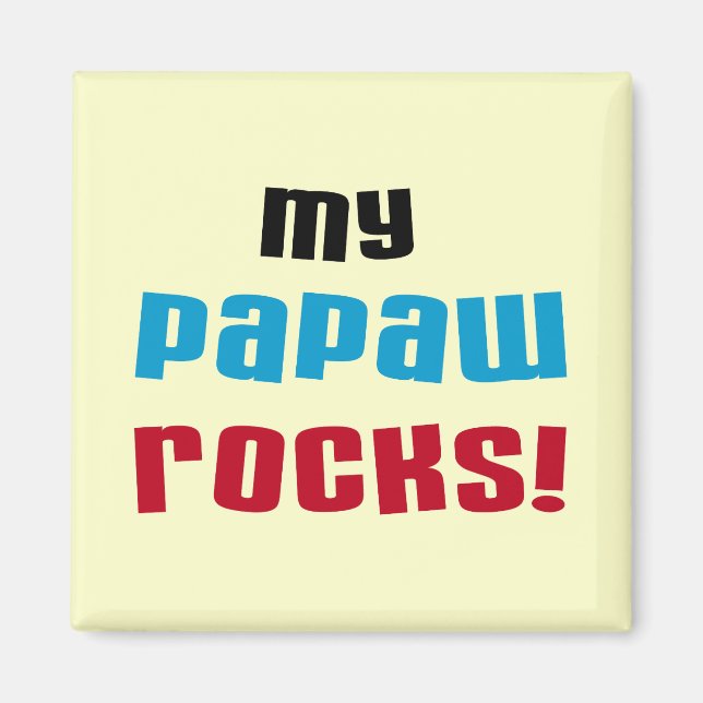 Meine Papaw Rocks T - Shirt und Geschenke Magnet (Vorne)