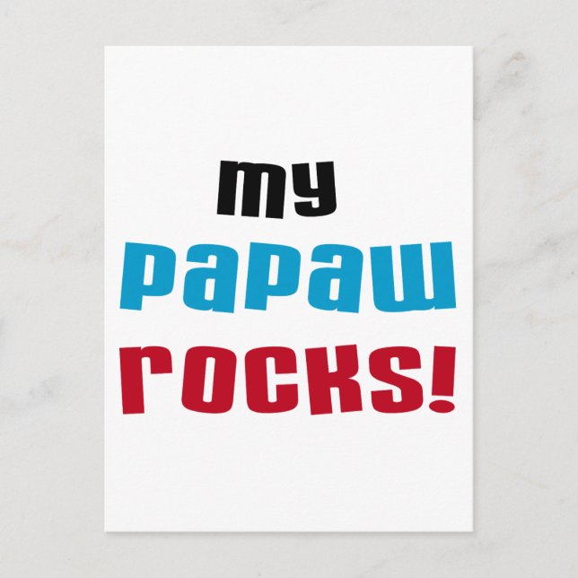 Meine Papaw Rocks T - Shirt und Geschenke Postkarte (Vorderseite)