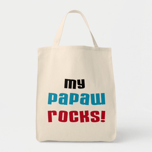 Meine Papaw Rocks T - Shirt und Geschenke Tragetasche (Vorne)
