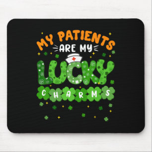 Meine Patienten sind Lucky Charms Shamrock St Patr Mousepad