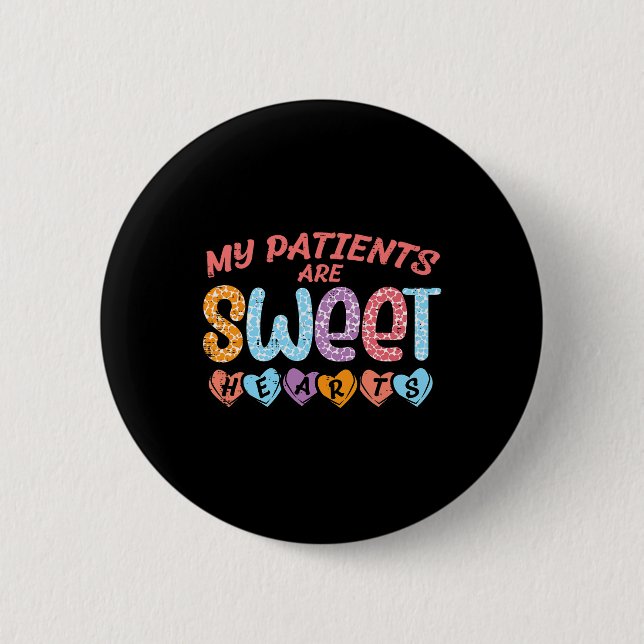 Meine Patienten süße Herzen Valentine Day Nurse Sc Button (Vorderseite)