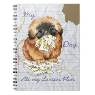 Meine Pekingese Ate my Lessingplan Notizblock