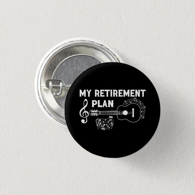 Meine Pensionsplan Gitarre Funny Musicians Button (Vorne & Hinten)