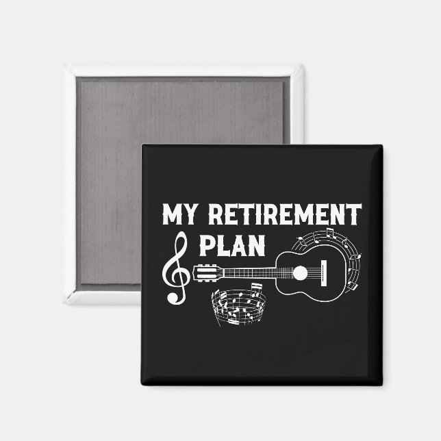 Meine Pensionsplan Gitarre Funny Musicians Magnet (Vorderseite/Rückseite)