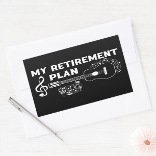 Meine Pensionsplan Gitarre Funny Musicians Rechteckiger Aufkleber