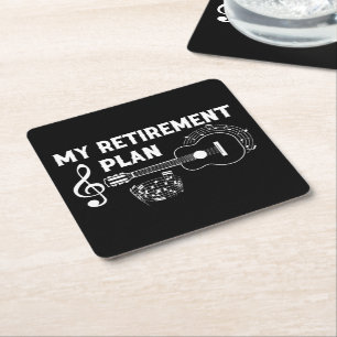 Meine Pensionsplan Gitarre Funny Musicians Rechteckiger Pappuntersetzer