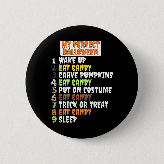 Meine perfekte Halloween-Fun Skeleton Zombie Cool  Button (Vorderseite)