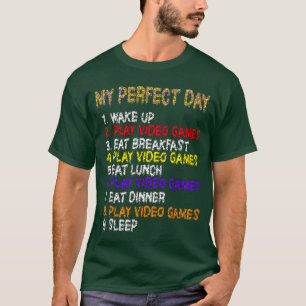 Meine perfekten Tag Videospiele Lustiger Gamer Jun T-Shirt