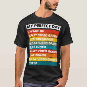 Meine perfekten Tagesvideospiele Funny Cool Gamer T-Shirt
