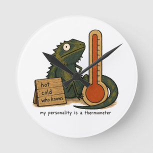Meine Persönlichkeit ist ein Thermometer Bartagame Runde Wanduhr