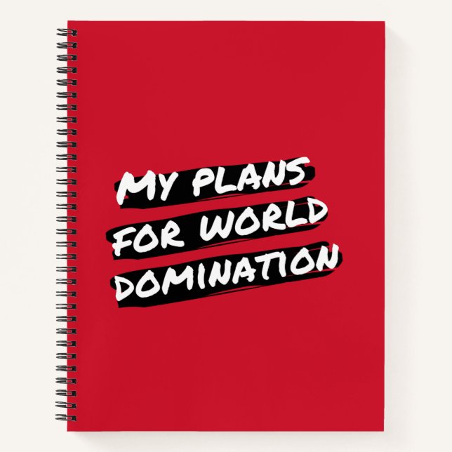 Meine Pläne für das World Dominance-Notebook Notizbuch (Vorderseite)