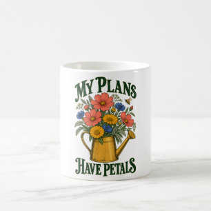 Meine Pläne haben Blüten Vintage-Blumengarten Kaffeetasse