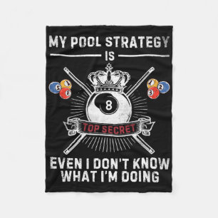 Meine Pool-Strategie Vintage-Poolspieler Lustiger  Fleecedecke