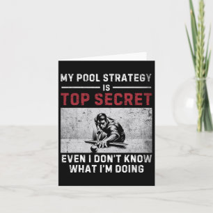Meine Pool-Strategie Vintage-Poolspieler Lustiger Karte