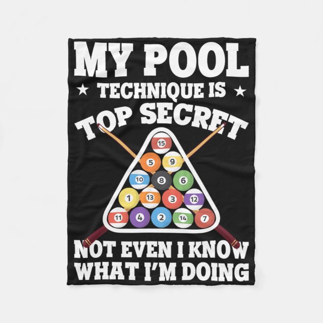 Meine Pool-Technik ist Top Secret Billiard Funny P Fleecedecke (Vorderseite)