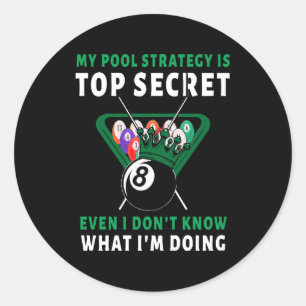 Meine Poolstrategie ist ausgeglichen Runder Aufkleber
