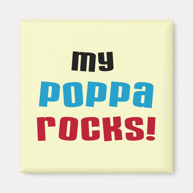 Meine Poppa Rocks Tshirts und Geschenke Magnet (Vorne)