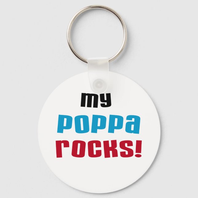 Meine Poppa Rocks Tshirts und Geschenke Schlüsselanhänger (Vorderseite)