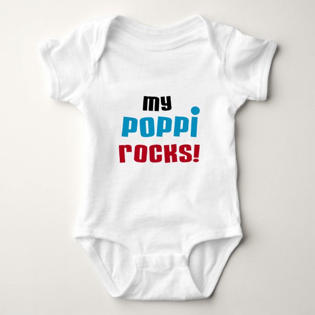 Meine Poppi Rocks T - Shirt und Geschenke (Vorderseite)